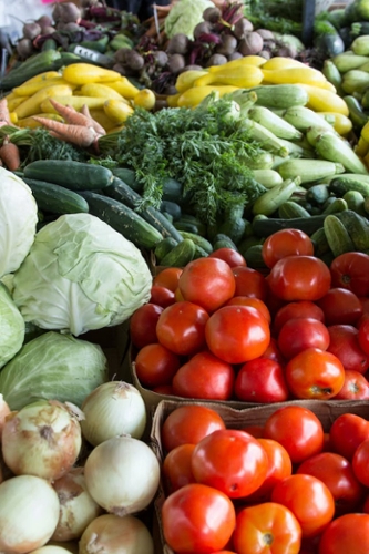 Pile of assorted varieties of vegetables.
