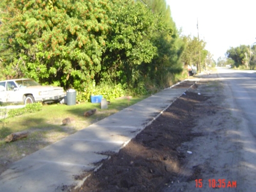Photograph of new sidewalk installed nearby the Wabasso site.