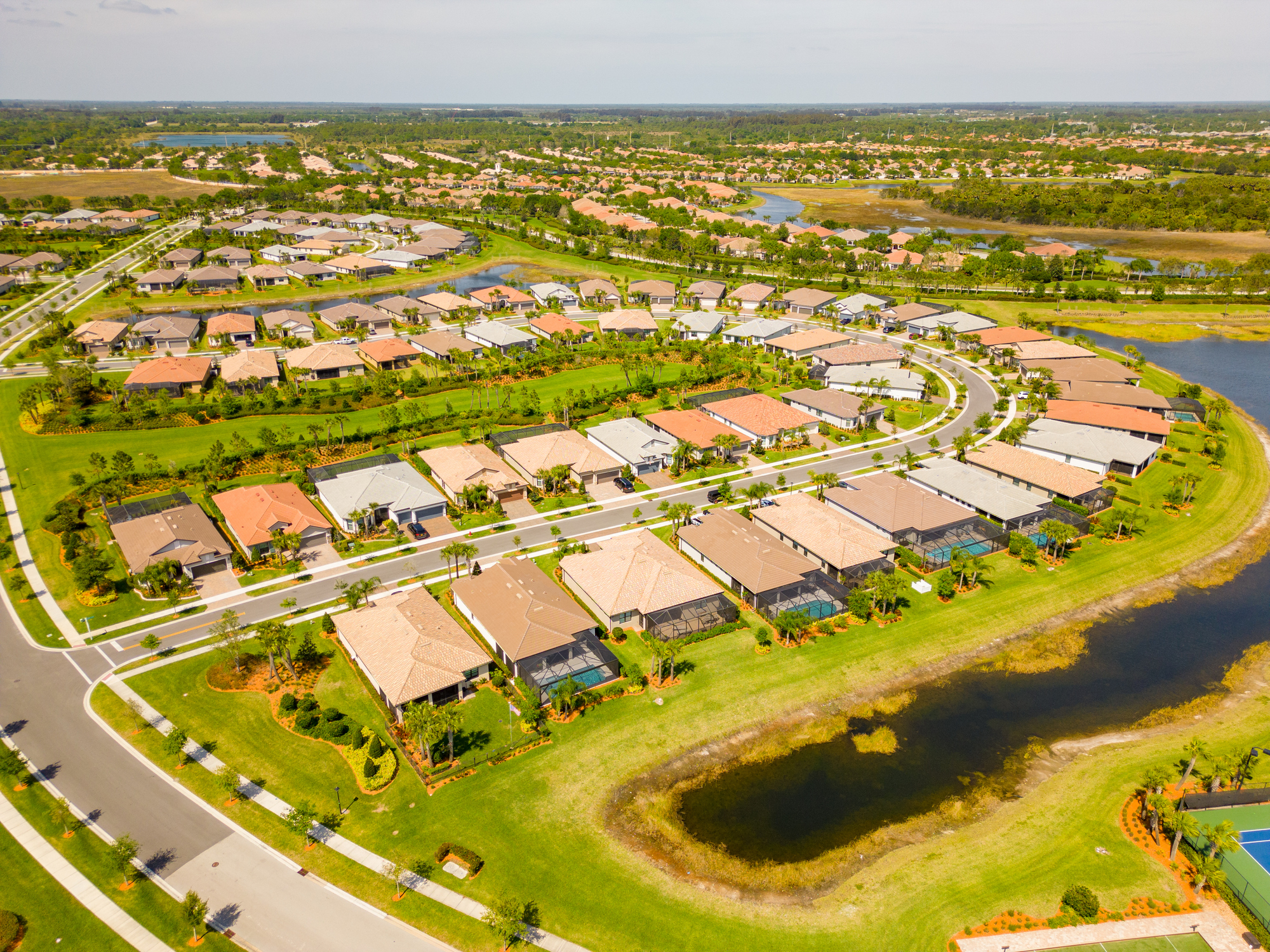 Aerial photo neighborhoods in Vero Beach Florida